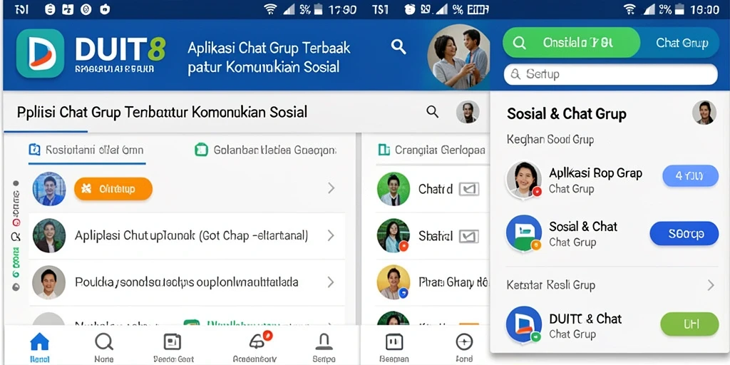 Screenshot tampilan antarmuka grup di aplikasi DUIT8