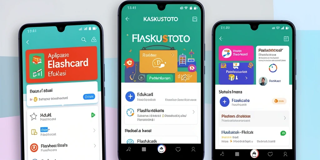 Antarmuka aplikasi KASKUSTOTO yang menarik dan interaktif untuk belajar Flashcard.