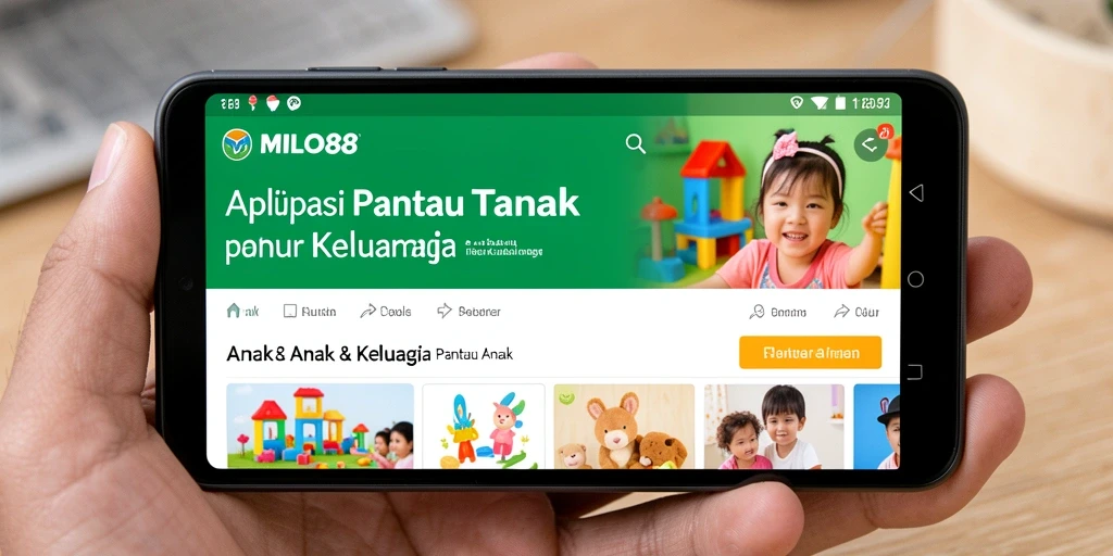 Antarmuka aplikasi MILO88 yang intuitif untuk memantau anak.