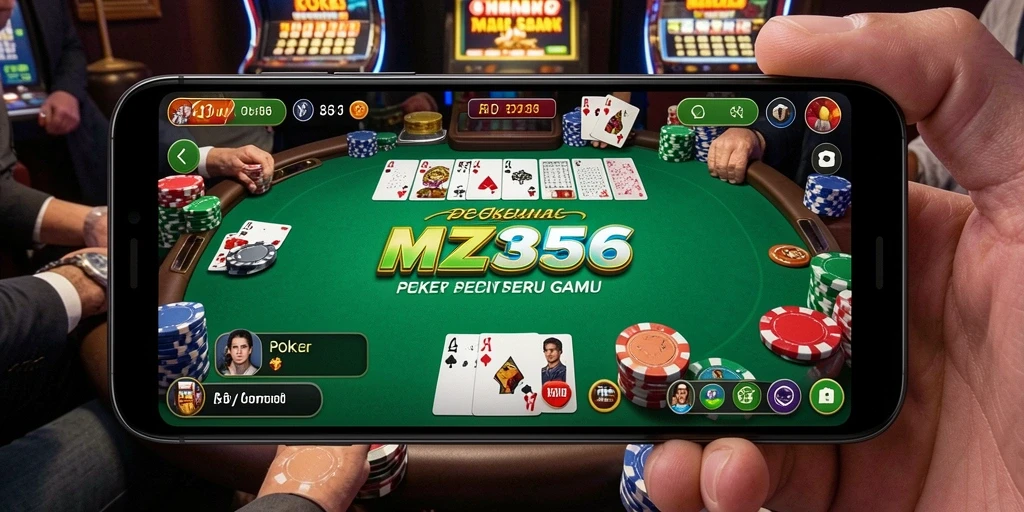 Antarmuka permainan poker MZ356 yang menarik dan interaktif.