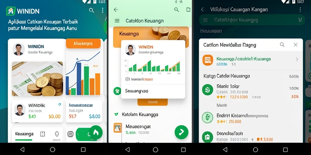 Screenshot aplikasi WINIDN menampilkan antarmuka Catatan Keuangan yang informatif.