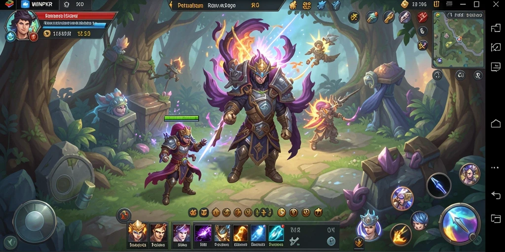 Tampilan antarmuka dan karakter dari WINPKR dalam permainan RPG